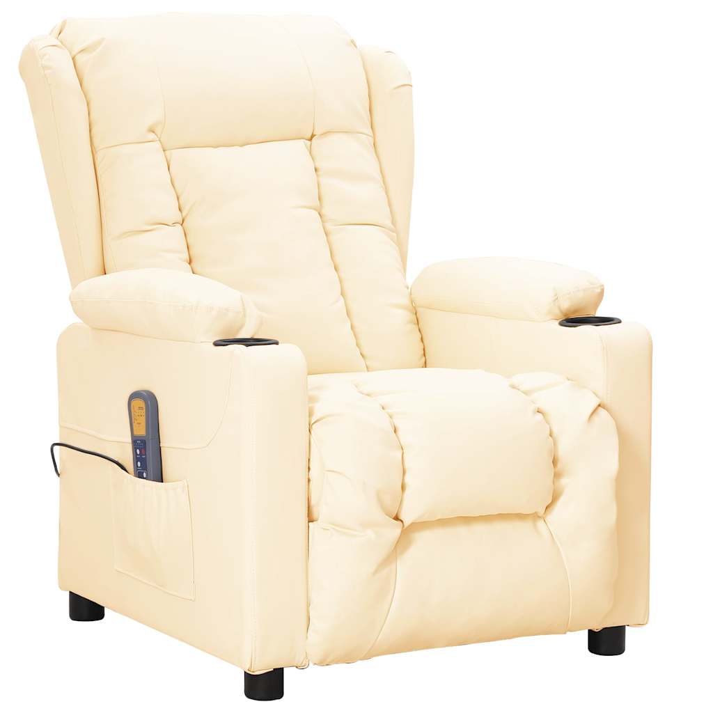 Massagesessel Creme Kunstleder
