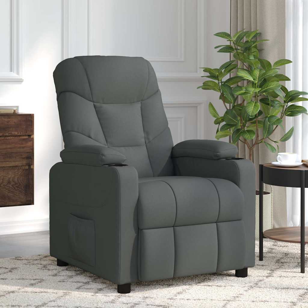 Massagesessel Dunkelgrau Stoff