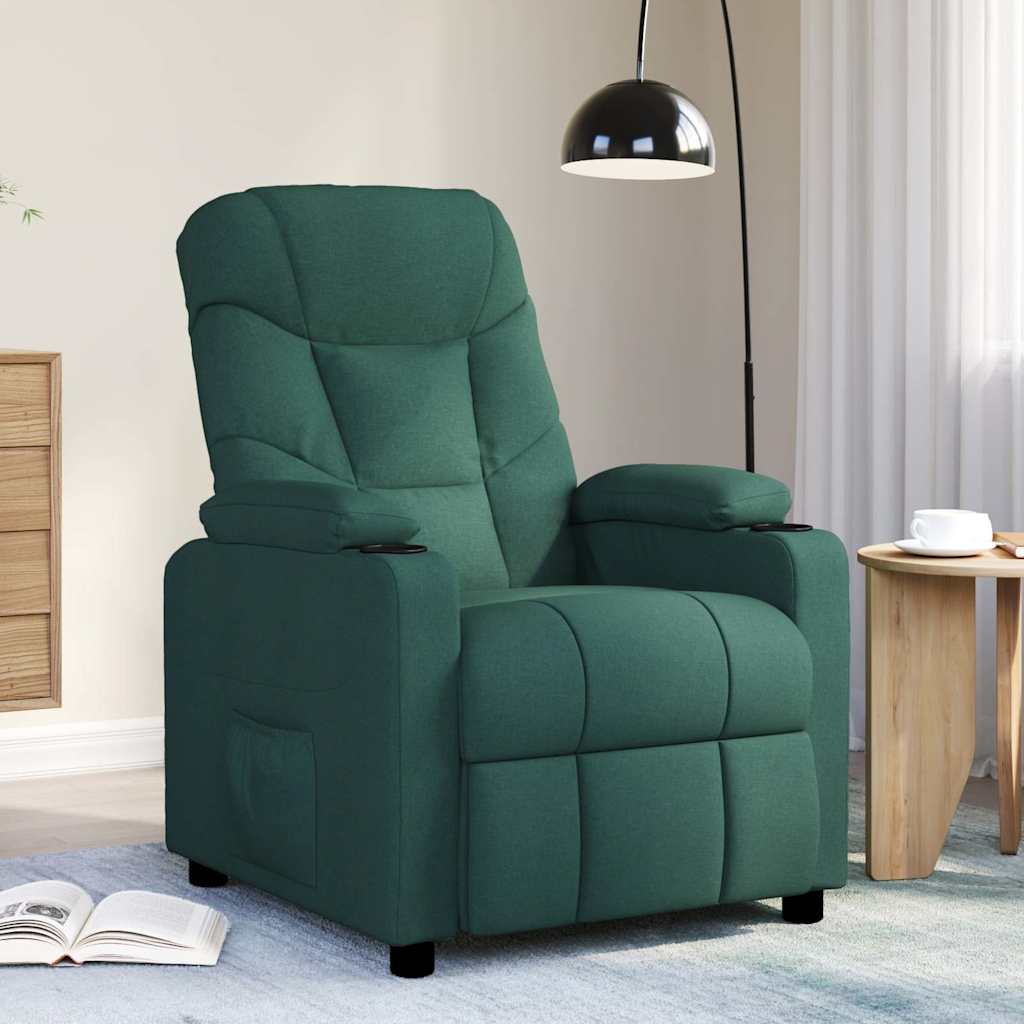 Massagesessel Dunkelgrün Stoff