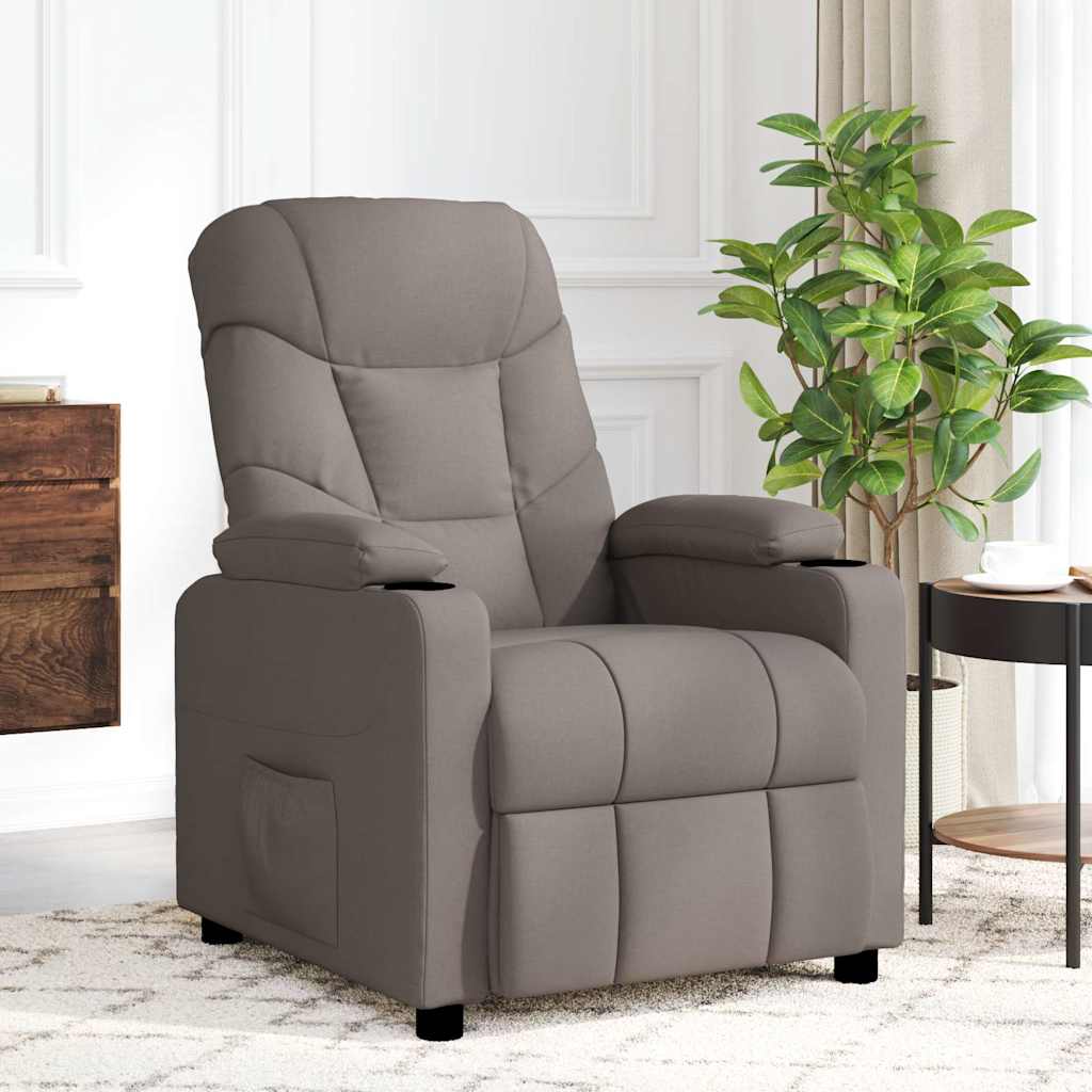 Massagesessel Taupe Stoff