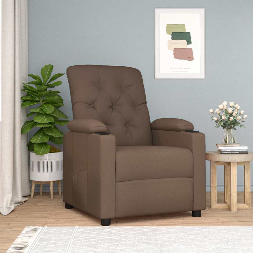 Relaxsessel Braun Stoff