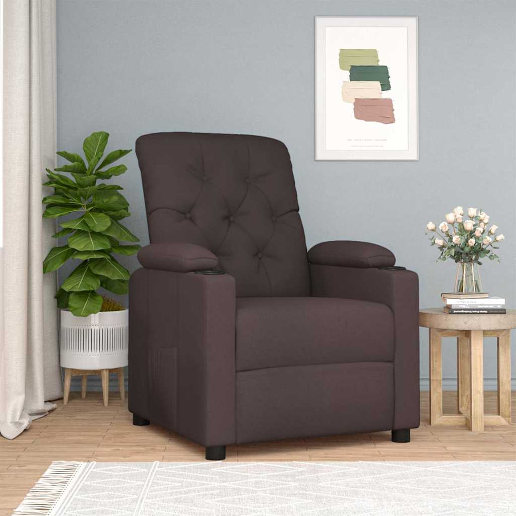 Relaxsessel Dunkelbraun Stoff