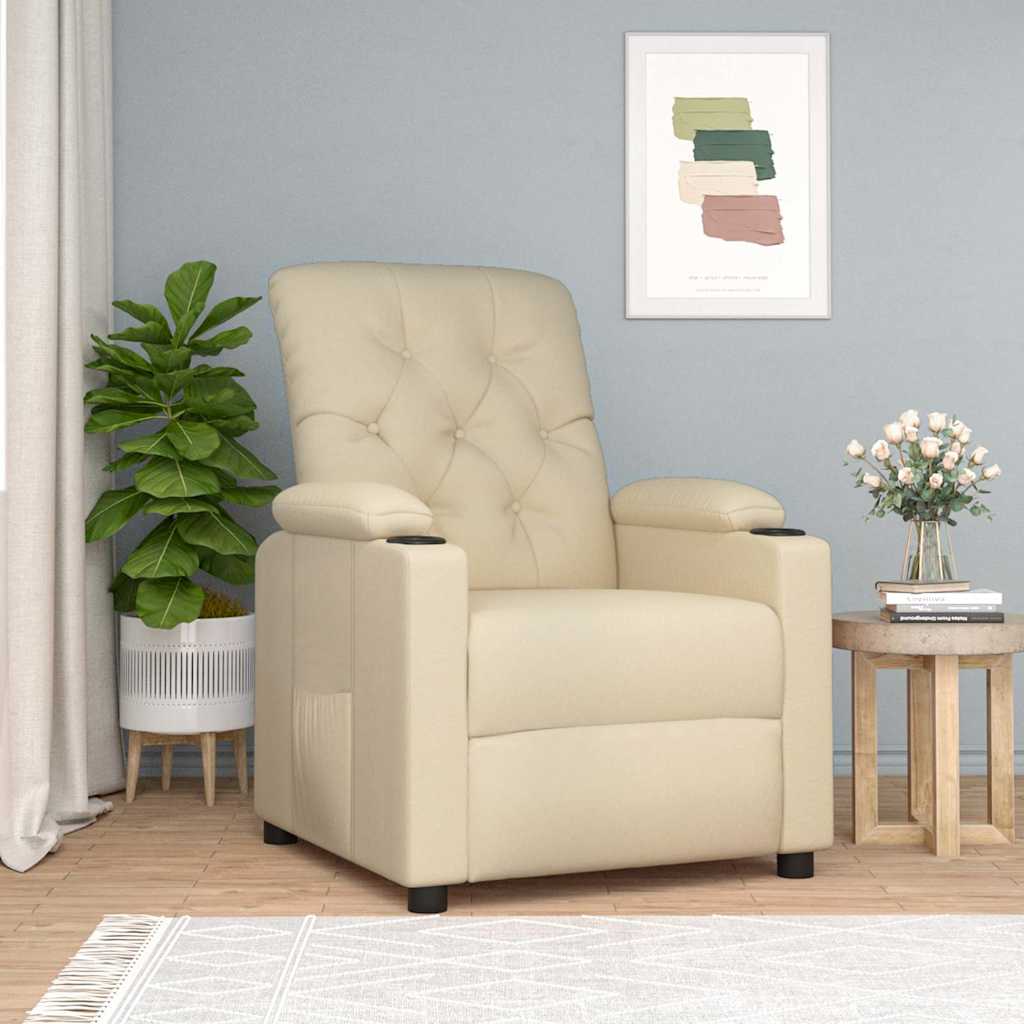 Relaxsessel Creme Stoff