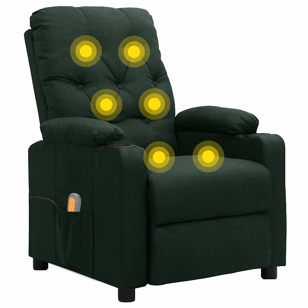 Massagesessel Dunkelgrün Stoff