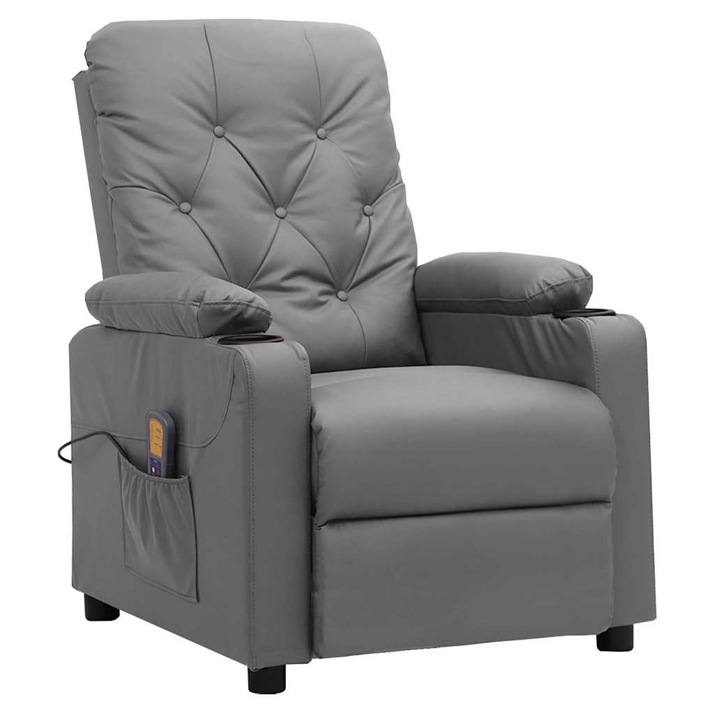 Massagesessel Grau Kunstleder