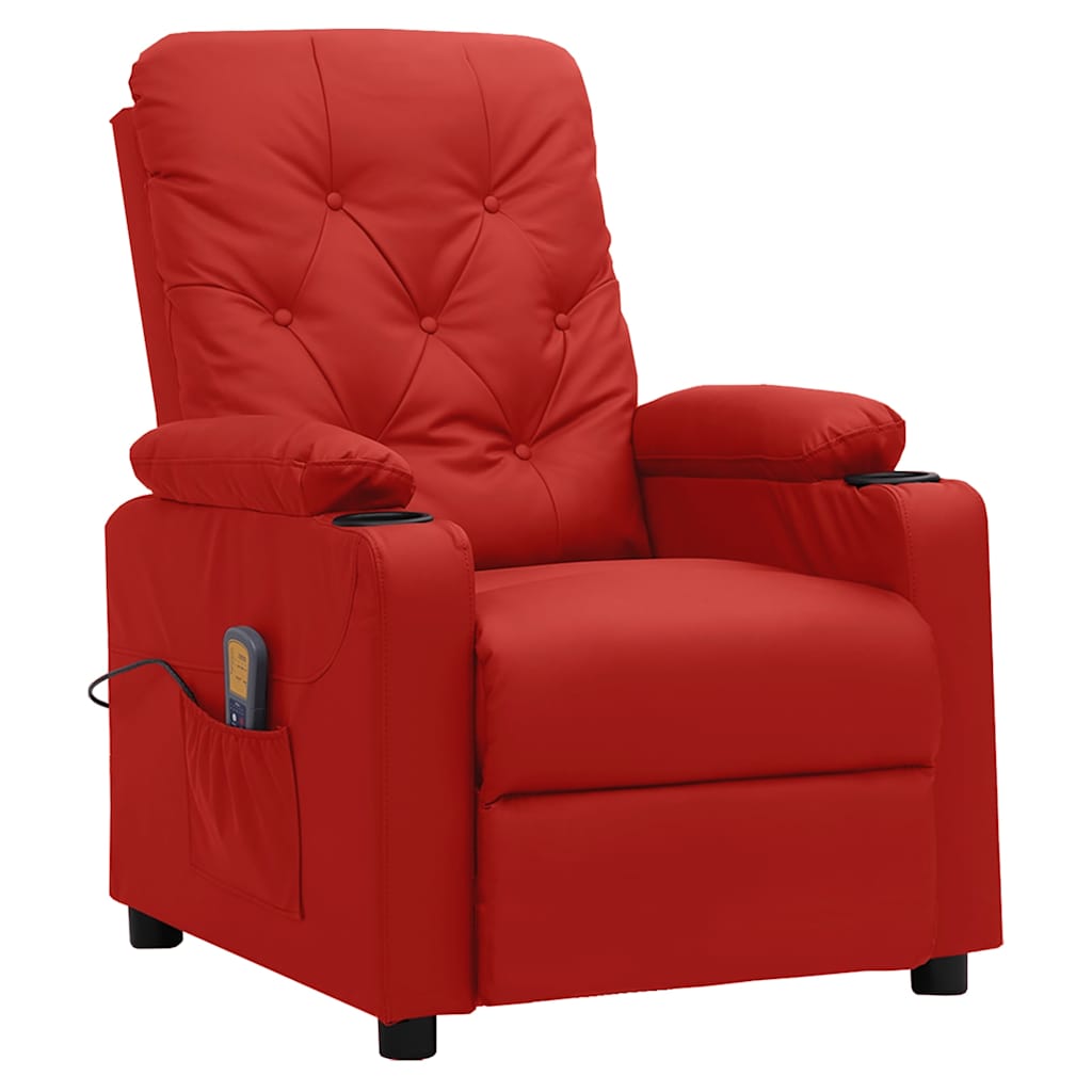 Massagesessel Weinrot Kunstleder