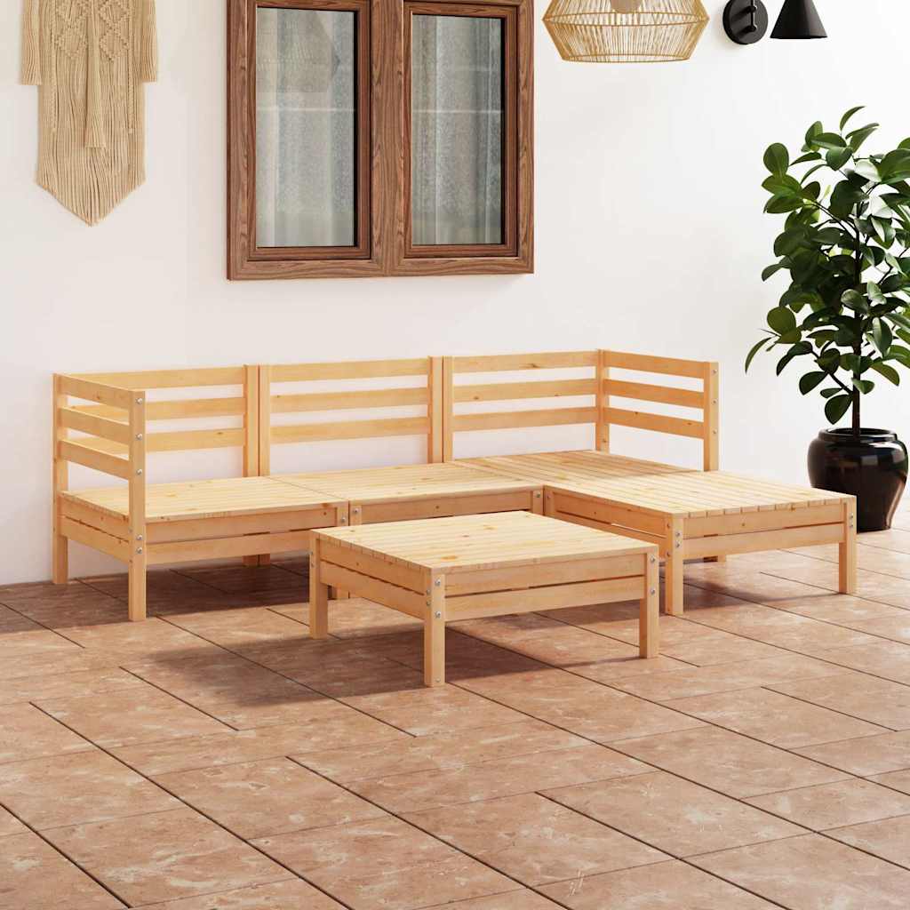 5-tlg. Garten-Lounge-Set Massivholz Kiefer