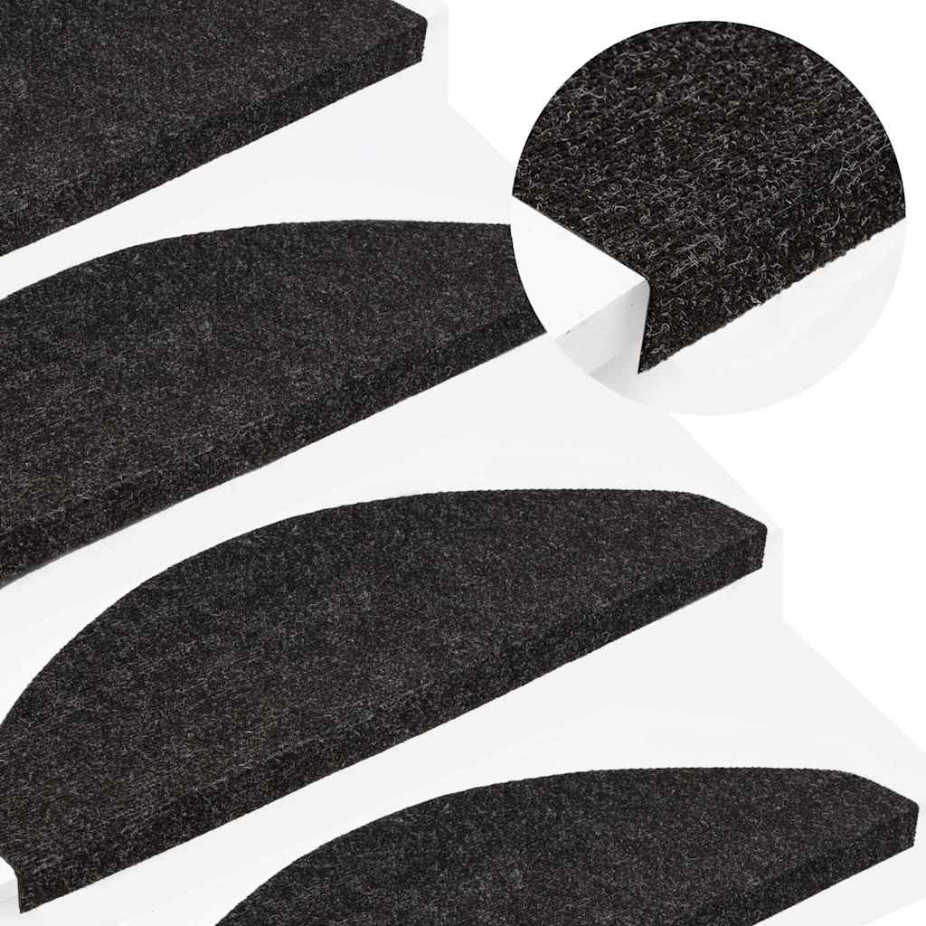 Stufenmatten Selbstklebend 15 Stk. 56x17x3 cm Schwarz