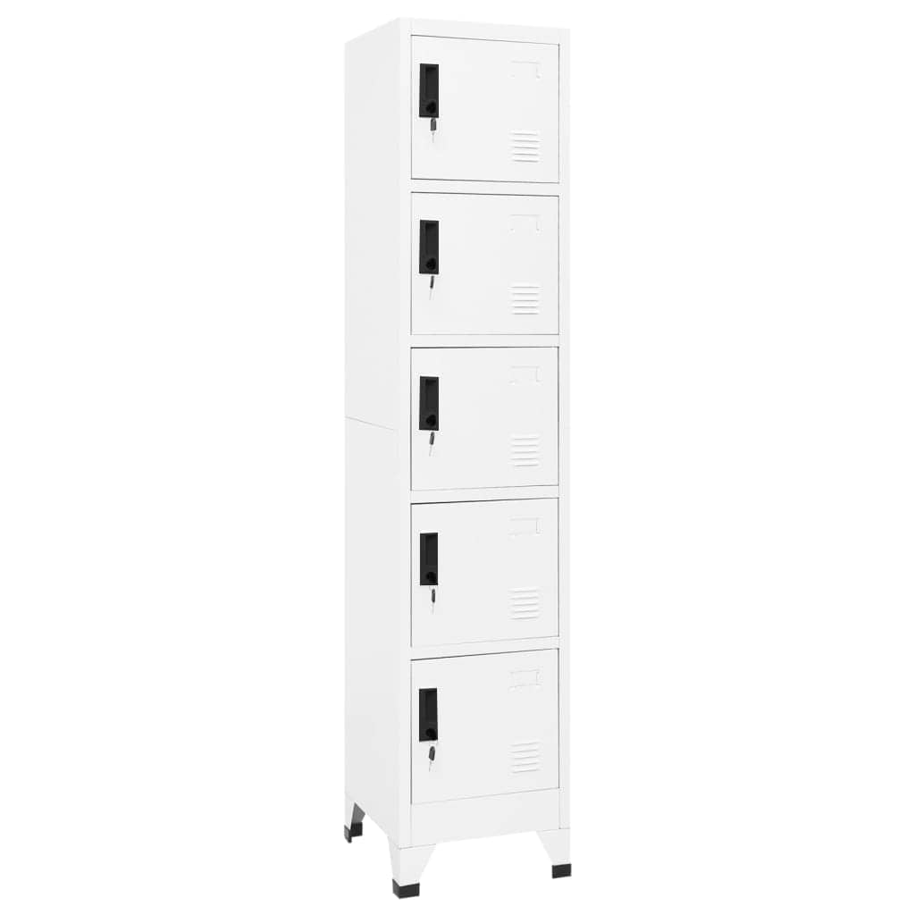 Schließfachschrank Weiß 38x40x180 cm Stahl