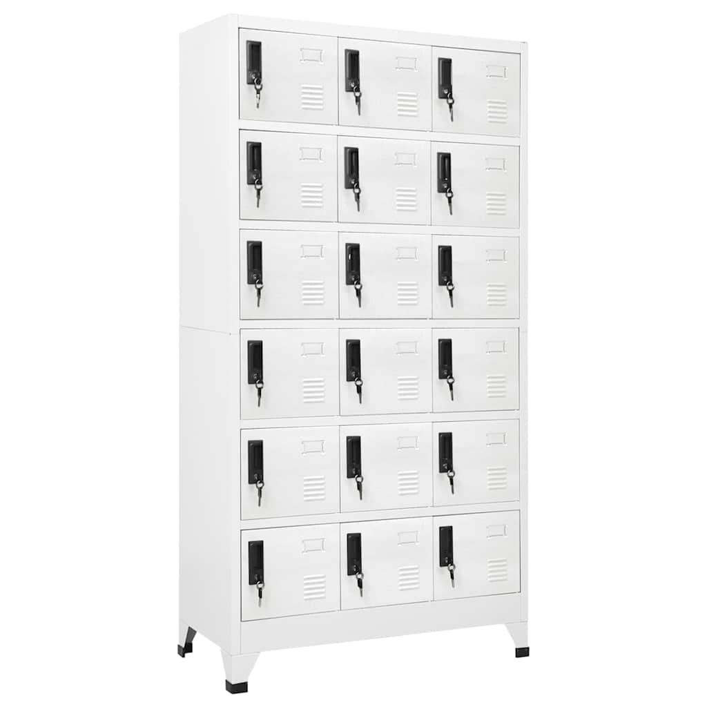 Schließfachschrank Weiß 90x40x180 cm Stahl