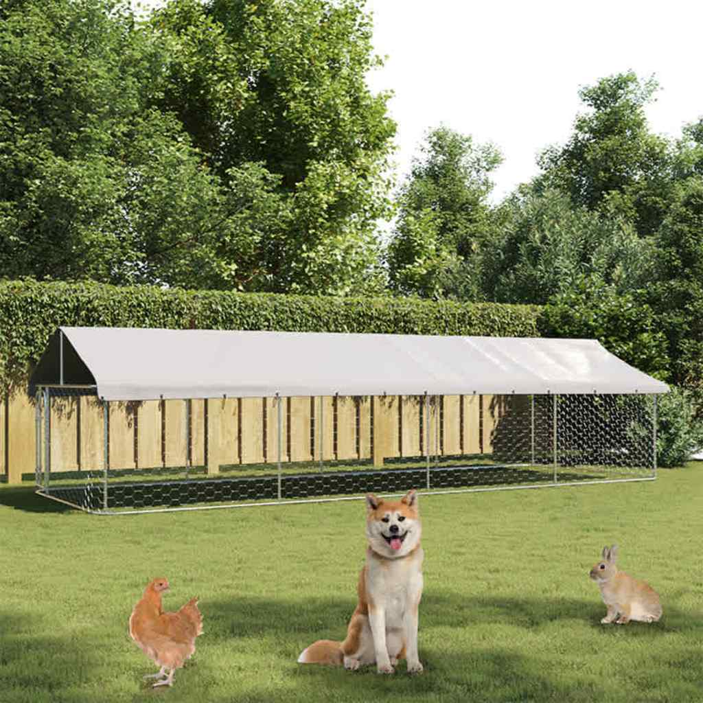 Outdoor-Hundezwinger mit Dach 600x200x150 cm