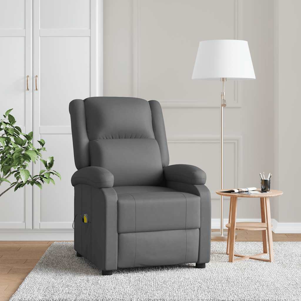 Massagesessel Grau Kunstleder