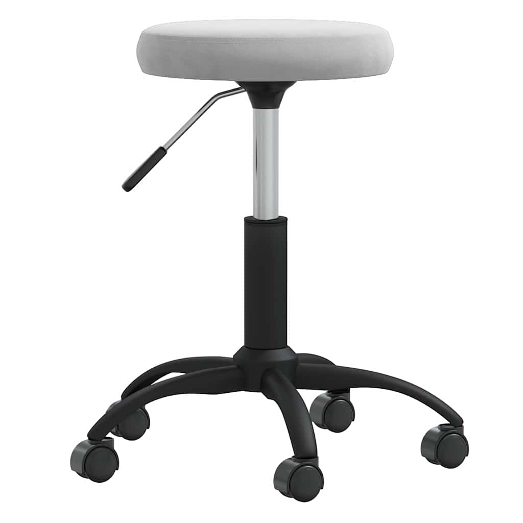 Massagehocker Samt Hellgrau