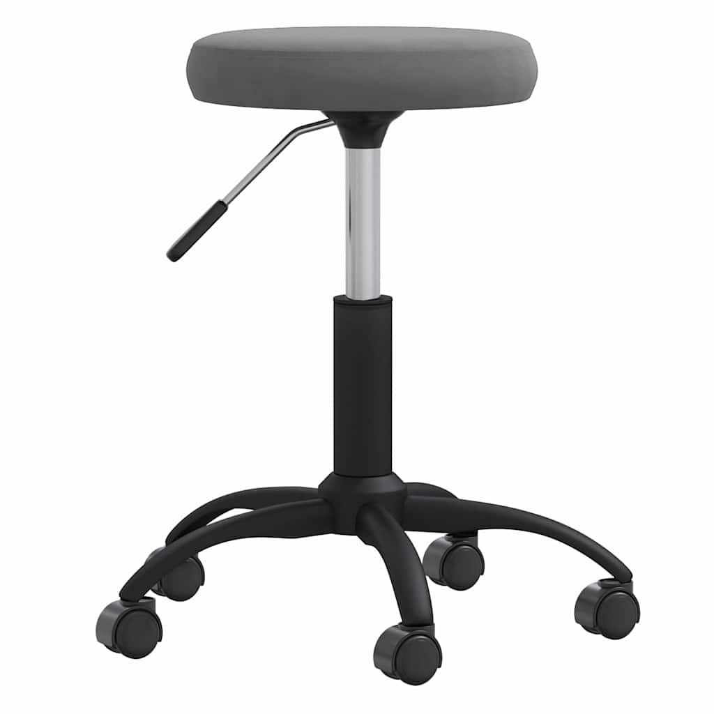 Massagehocker Samt Dunkelgrau