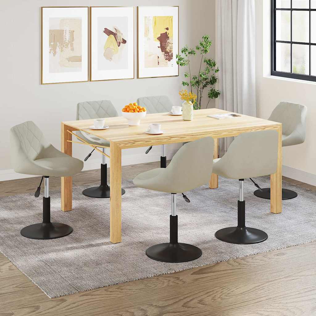 Esszimmerstühle 6 Stk. Drehbar Creme Samt