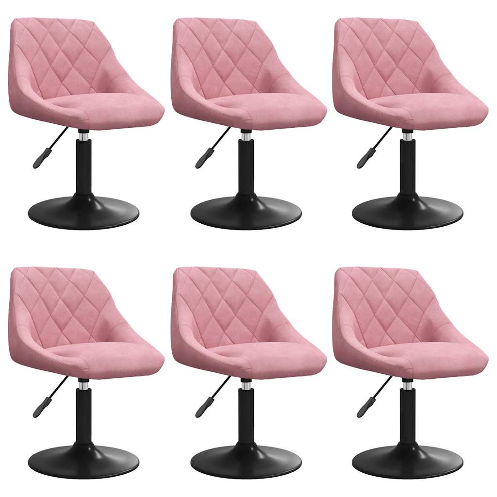 Esszimmerstühle 6 Stk. Drehbar Rosa Samt