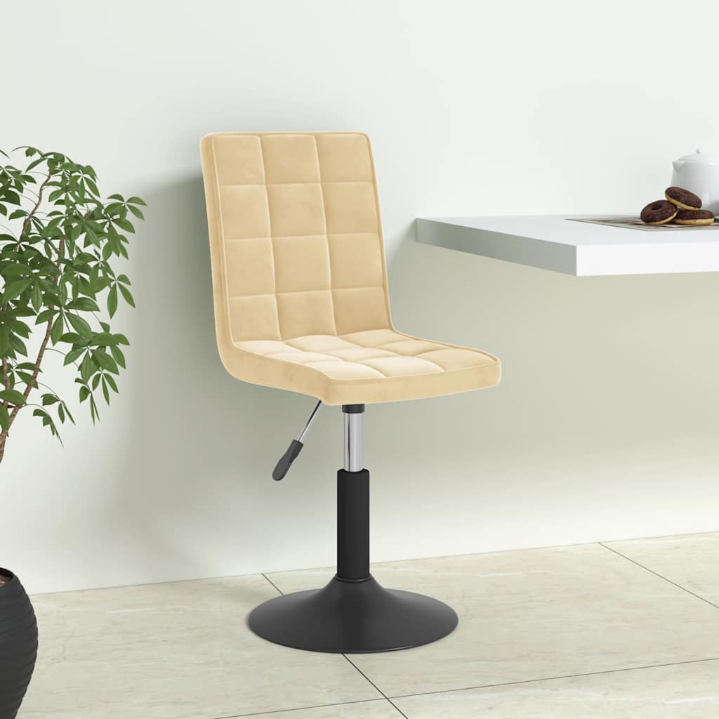 Esszimmerstühle 6 Stk. Drehbar Creme Samt
