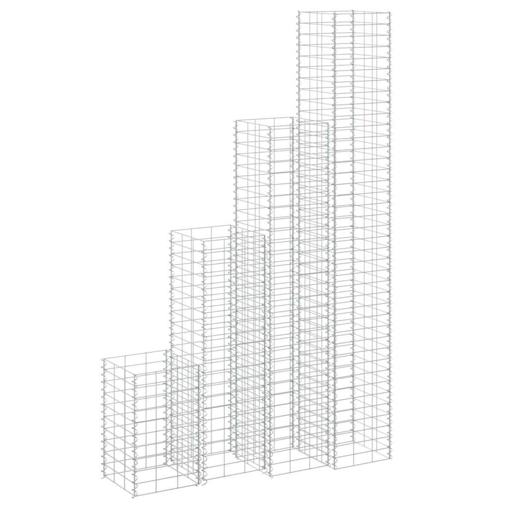 Gabionen-Hochbeete 4 Stk. 30x30x50/100/150/200 cm Eisen