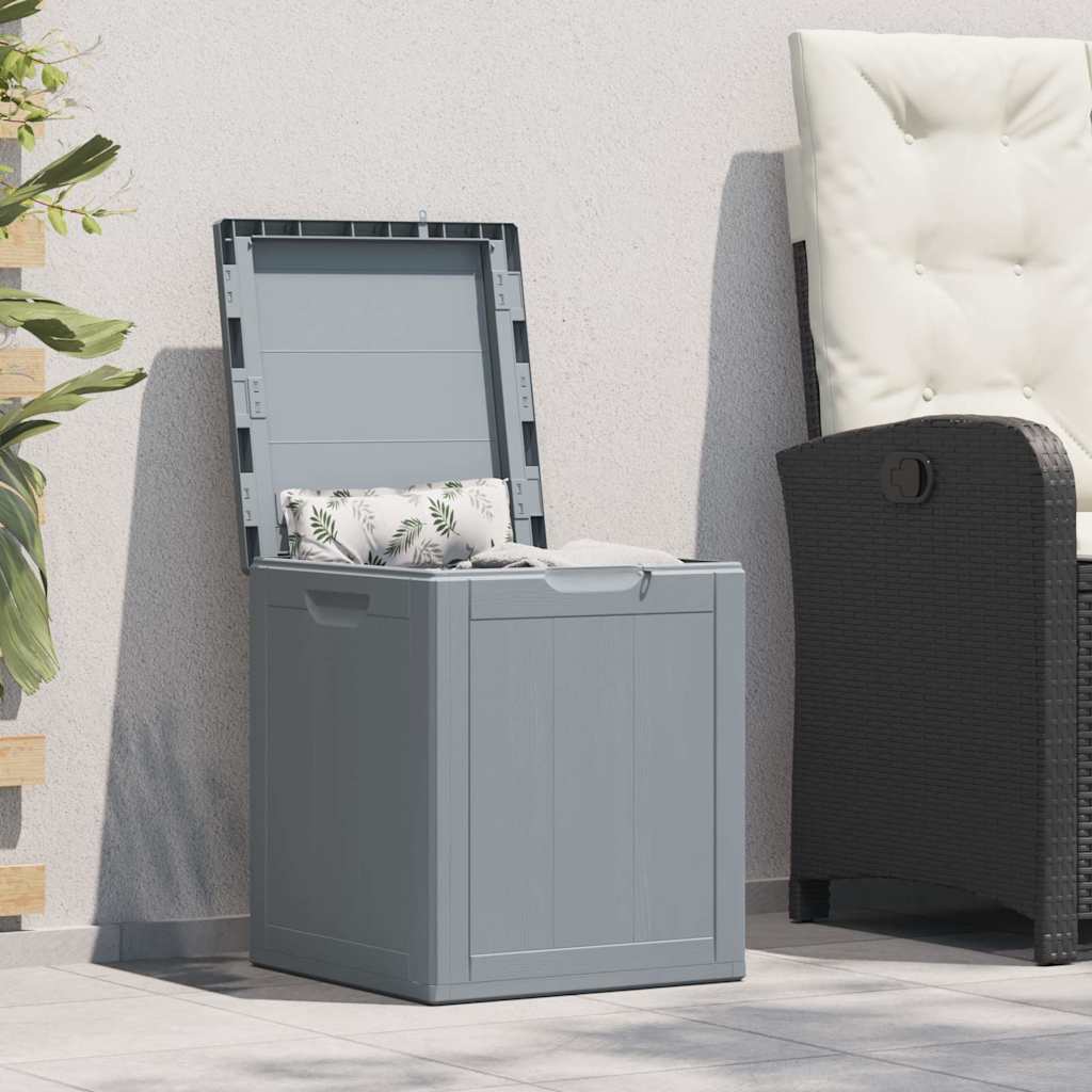 Garten-Aufbewahrungsbox 90 L Grau PP-Holzoptik