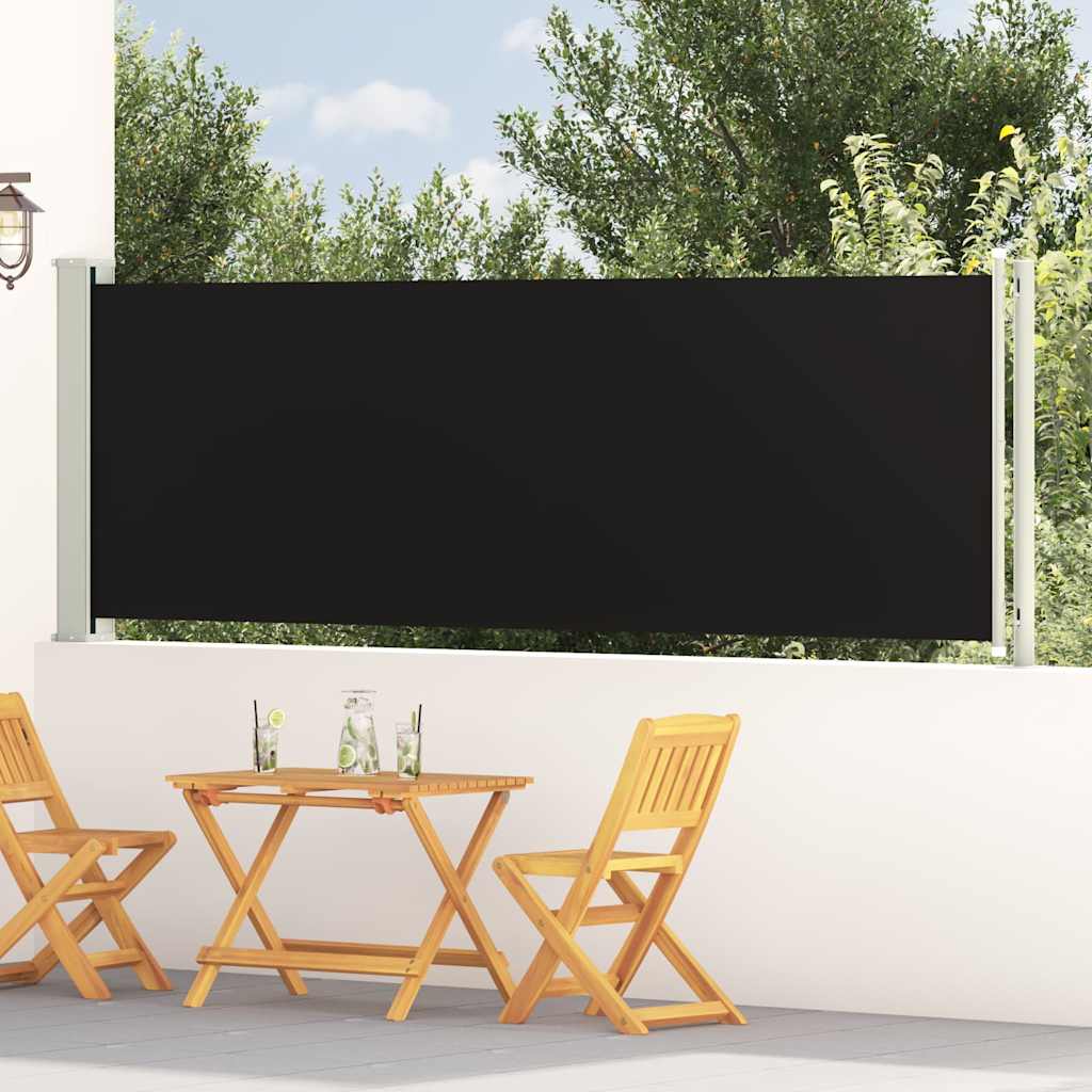 Seitenmarkise Ausziehbar 117x614 cm Schwarz