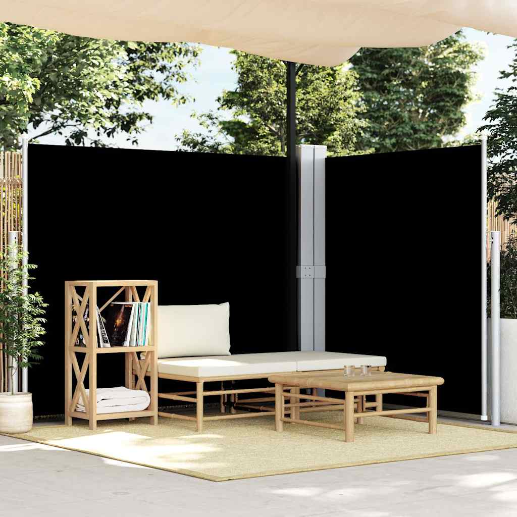 Seitenmarkise Ausziehbar Schwarz 180x600 cm