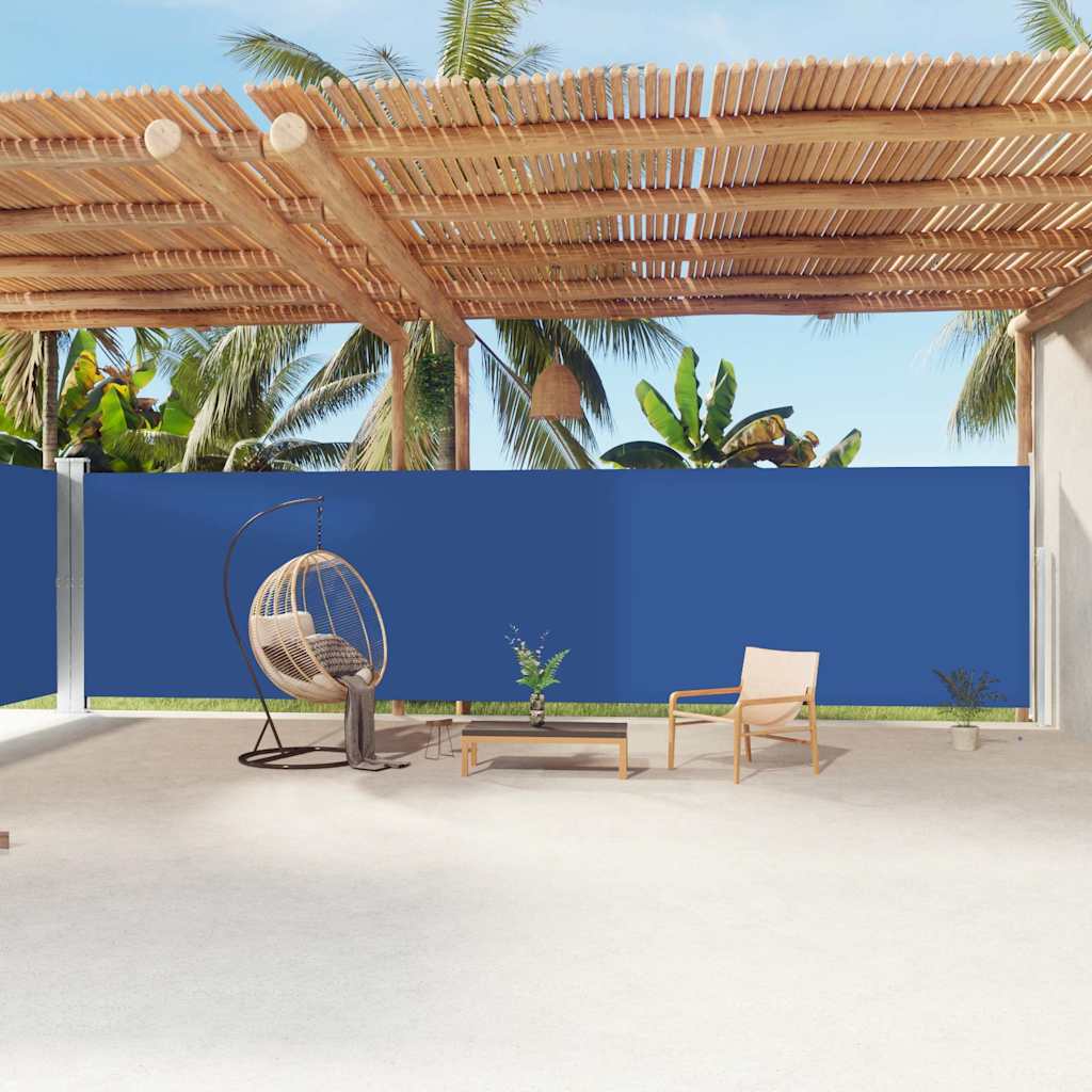 Seitenmarkise Ausziehbar Blau 200x1200 cm