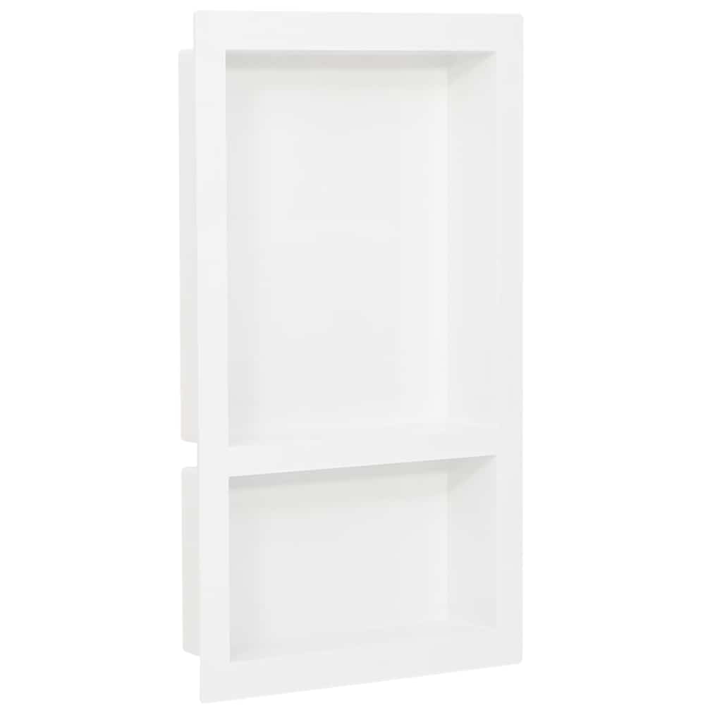 Duschnische mit 2 Fächern Hochglanz-Weiß 41x69x9 cm