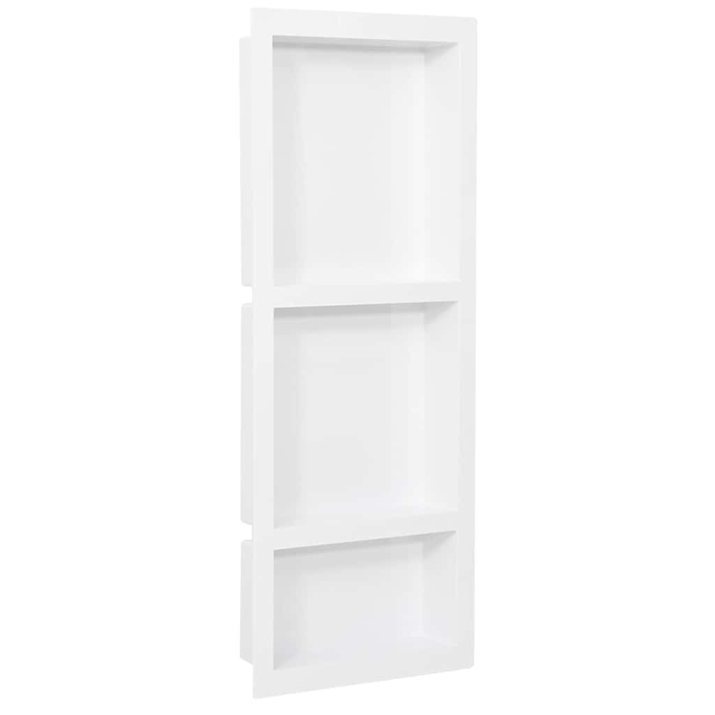 Duschnische mit 3 Fächern Hochglanz-Weiß 41x99x9 cm