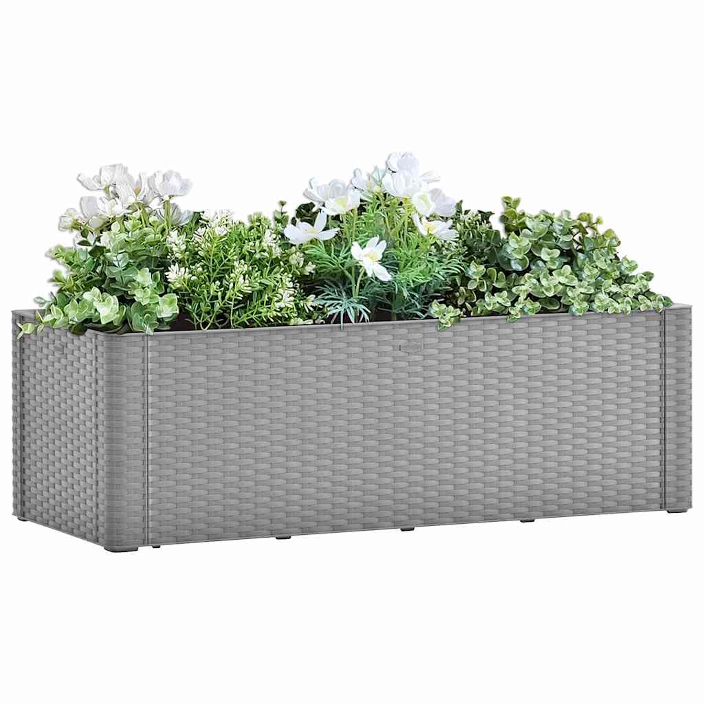 Garten-Hochbeet mit Selbstbewässerungssystem Grau 100x43x33 cm