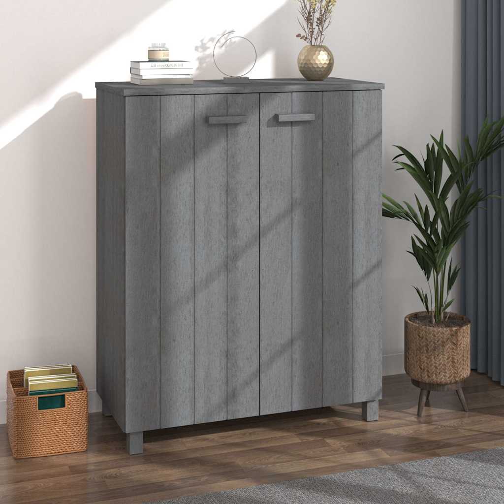 Schuhschrank HAMAR Dunkelgrau 85x40x108 cm Massivholz Kiefer