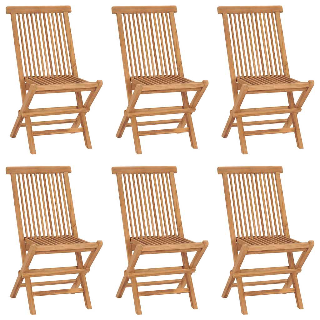 Klappstühle, 6 Stück, Massivholz Teakholz