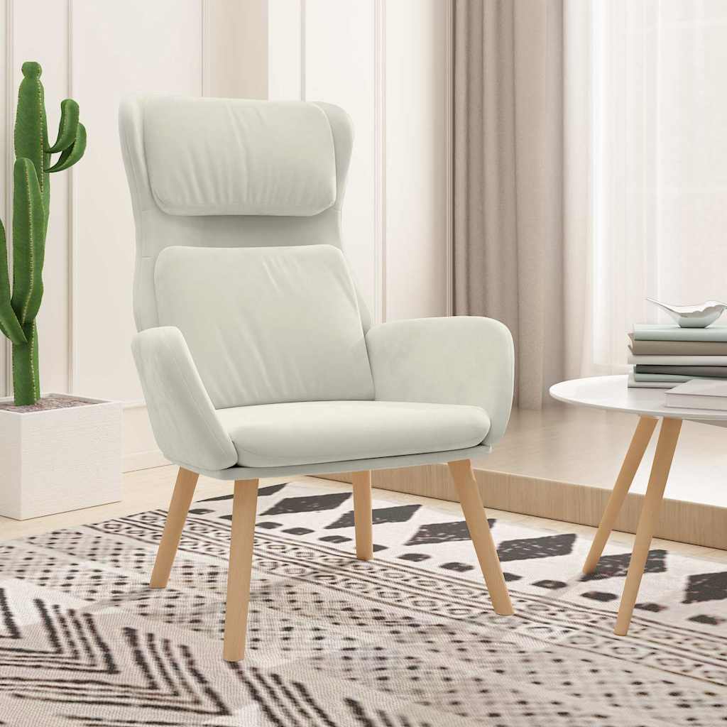 Relaxsessel Cremeweiß Samt