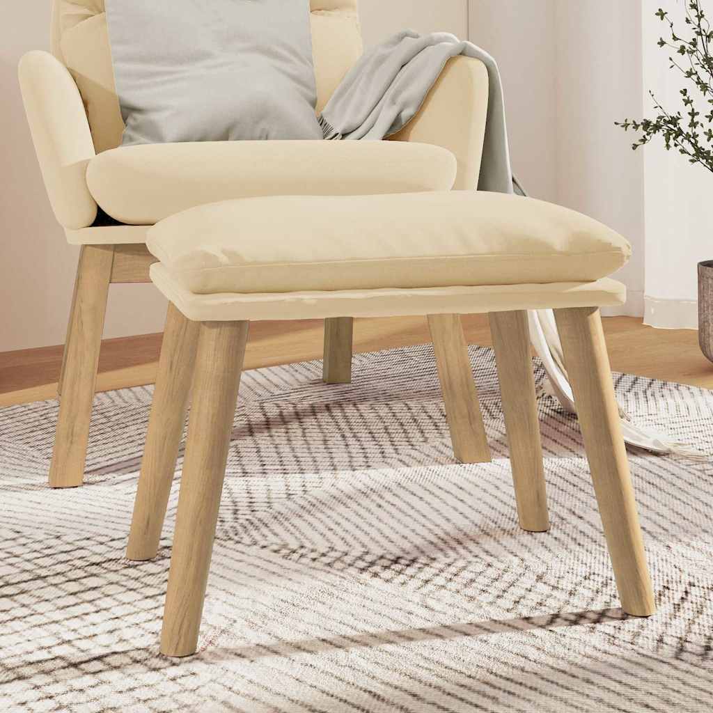 Fußhocker Cremeweiß 45x29,5x35 cm Samt