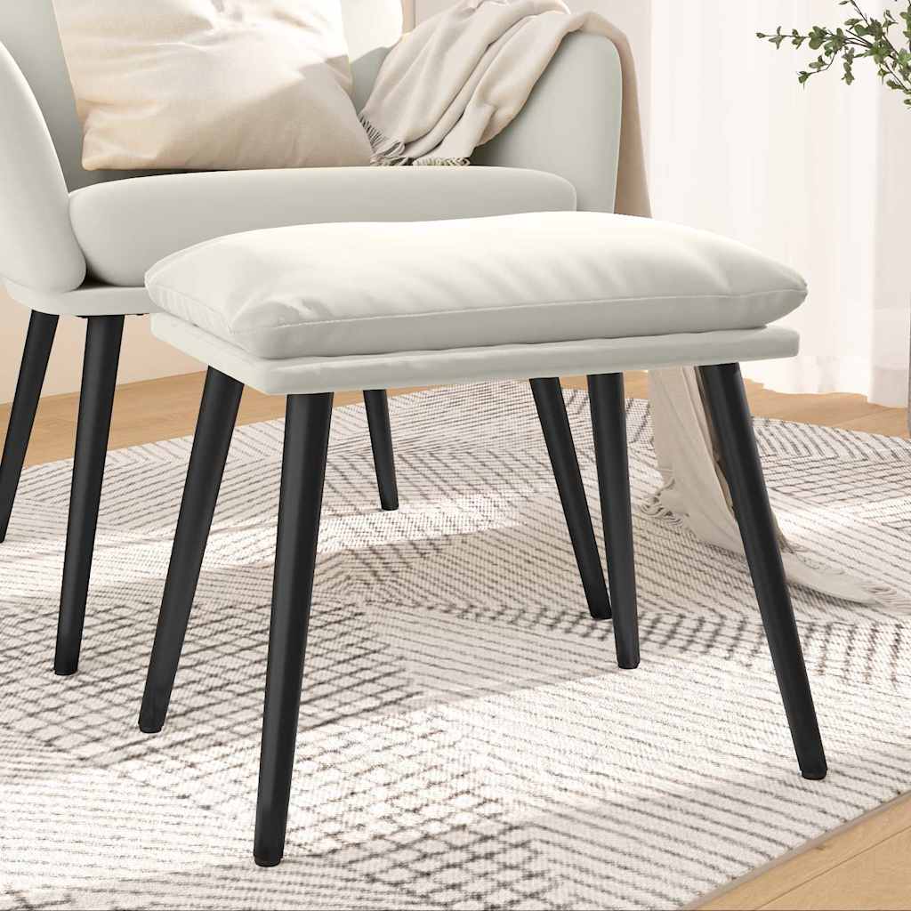 Fußhocker Cremeweiß 45x29,5x35 cm Samt