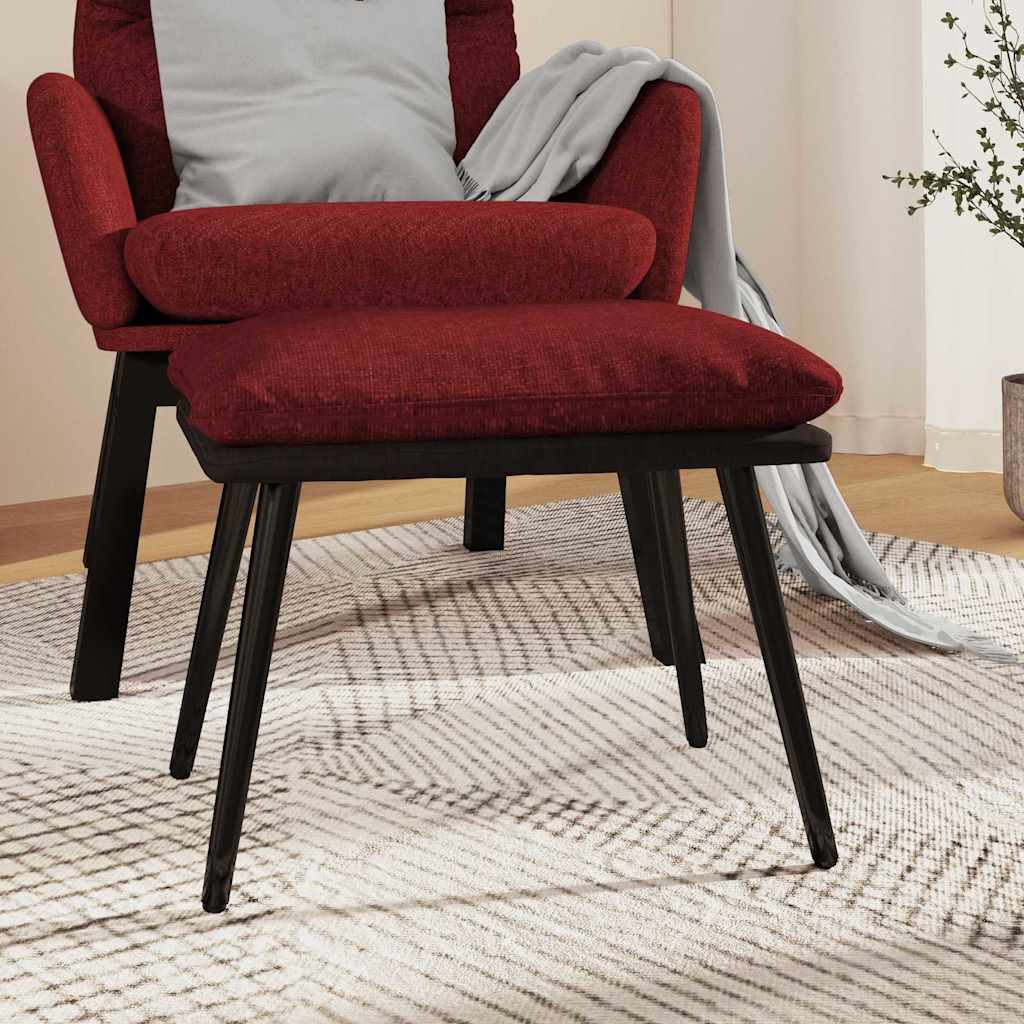 Fußhocker Weinrot 45x29,5x35 cm Stoff und Kunstleder