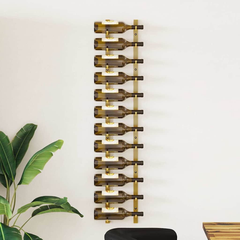 Wand-Weinregal für 12 Flaschen Golden Eisen