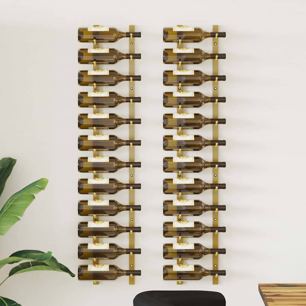 Wand-Weinregal für 12 Flaschen 2 Stk. Golden Eisen