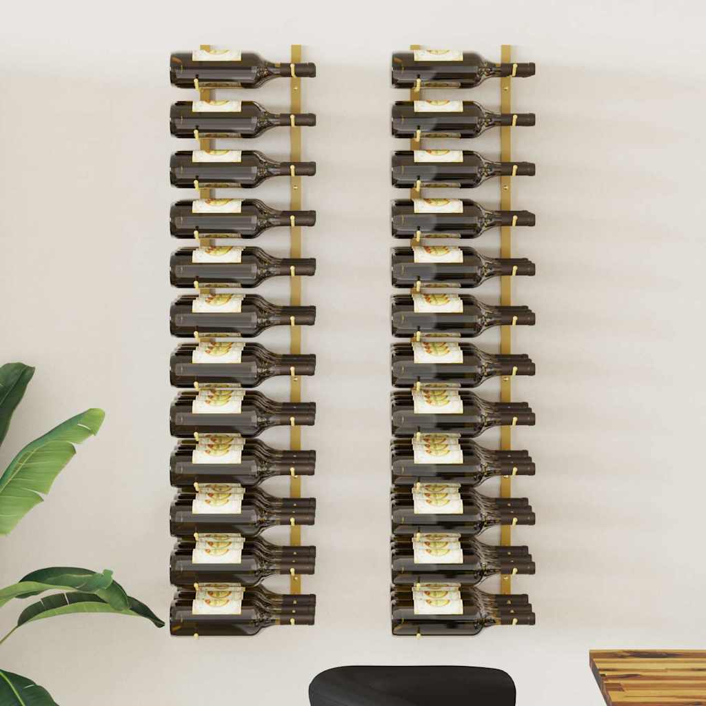 Wand-Weinregal für 36 Flaschen 2 Stk. Golden Eisen