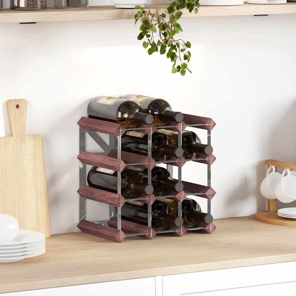 Weinregal für 12 Flaschen Braun Massivholz Kiefer