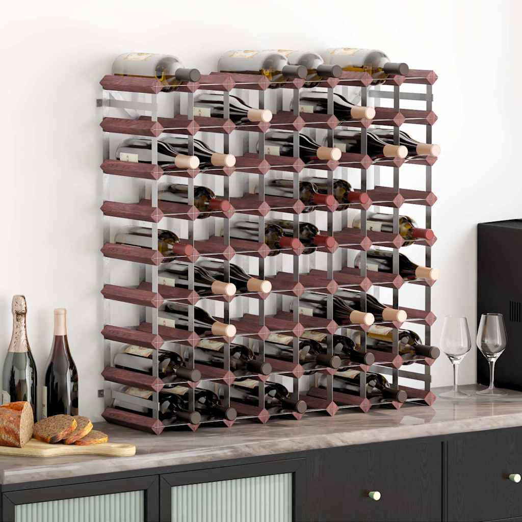 Weinregal für 72 Flaschen Braun Massivholz Kiefer