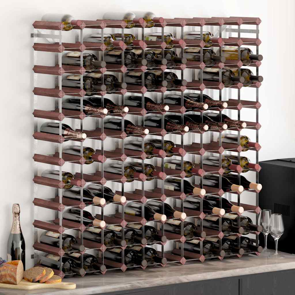 Weinregal für 120 Flaschen Braun Massivholz Kiefer