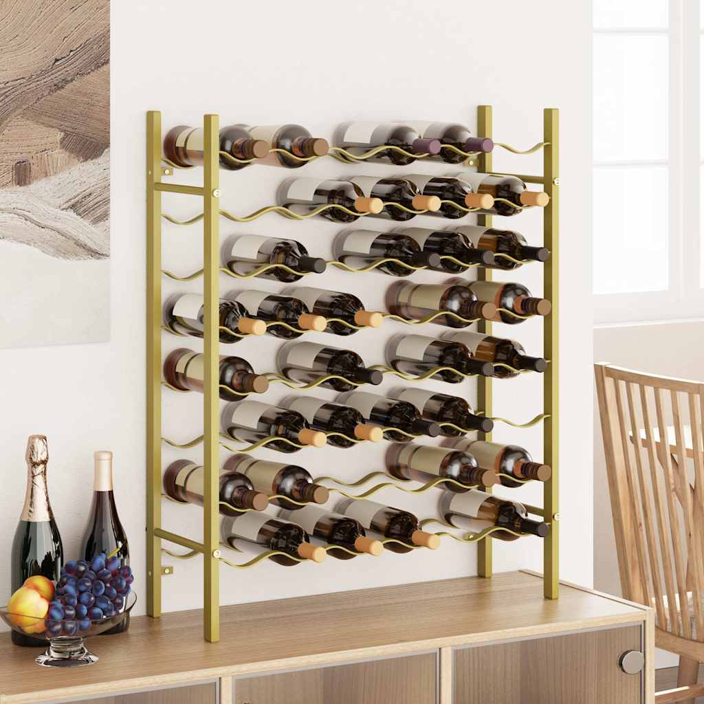 Weinregal für 48 Flaschen Golden Metall