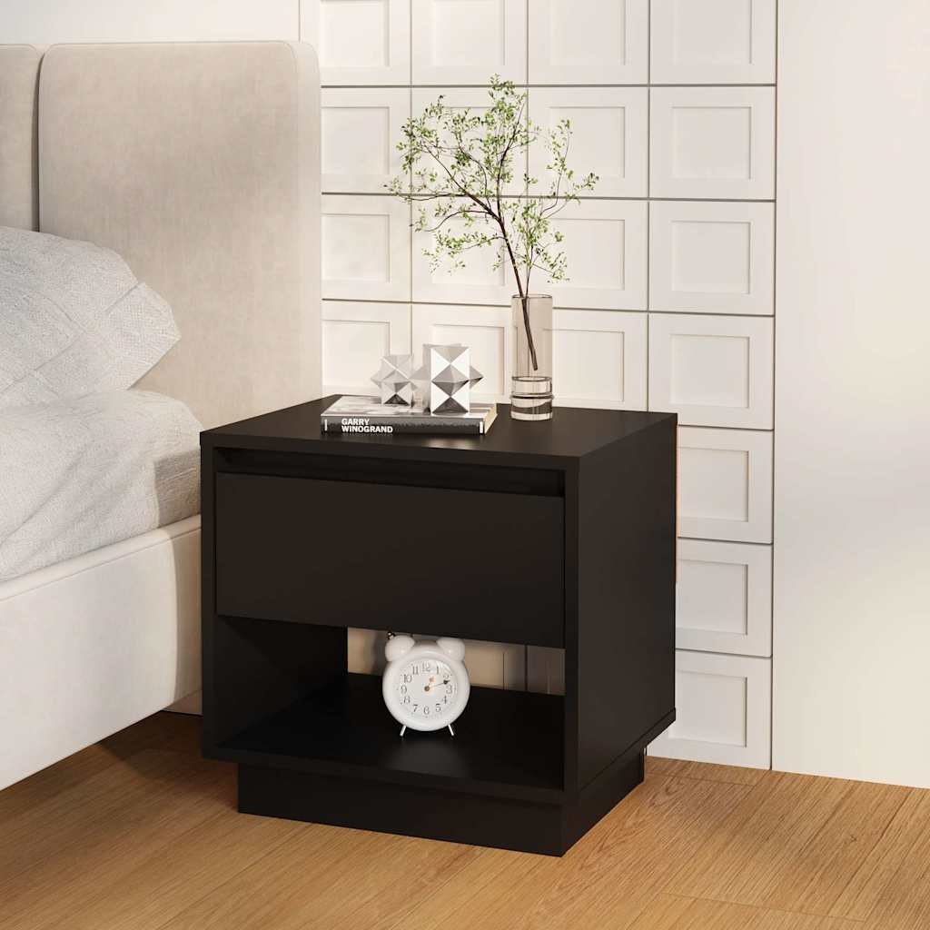 Nachttisch Schwarz 45x34x44 cm Holzwerkstoff