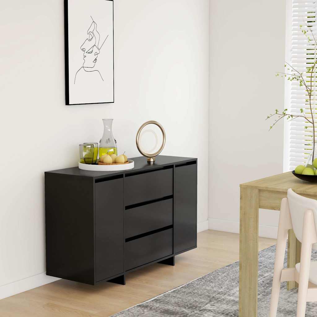 Sideboard mit 3 Schubladen Schwarz 120x41x75 cm Holzwerkstoff