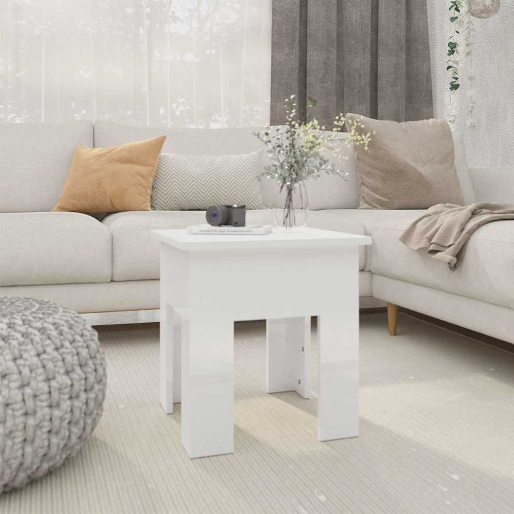 Couchtisch Hochglanz-Weiß 40x40x42 cm Holzwerkstoff