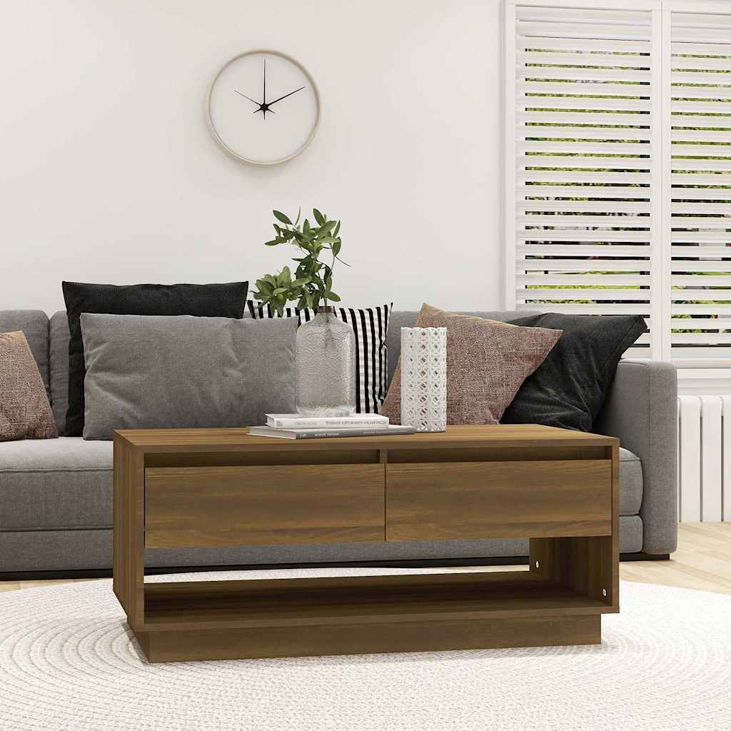 Couchtisch Braun Eichen-Optik 102,5x55x44 cm Holzwerkstoff