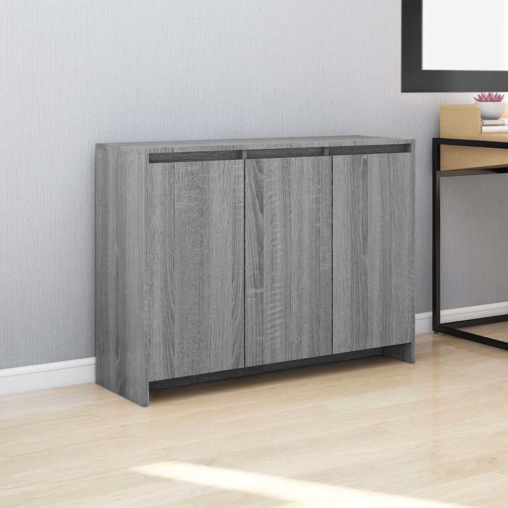 Sideboard Grau Sonoma 102x33x75 cm Holzwerkstoff