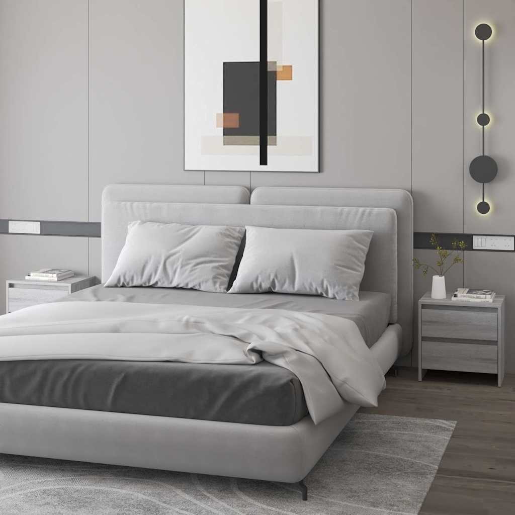 Nachttische 2 Stk. Grau Sonoma 45x34,5x44,5 cm Holzwerkstoff