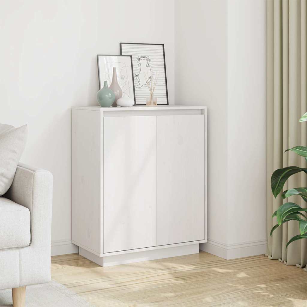 Sideboard Weiß 60x34x75 cm Massivholz Kiefer