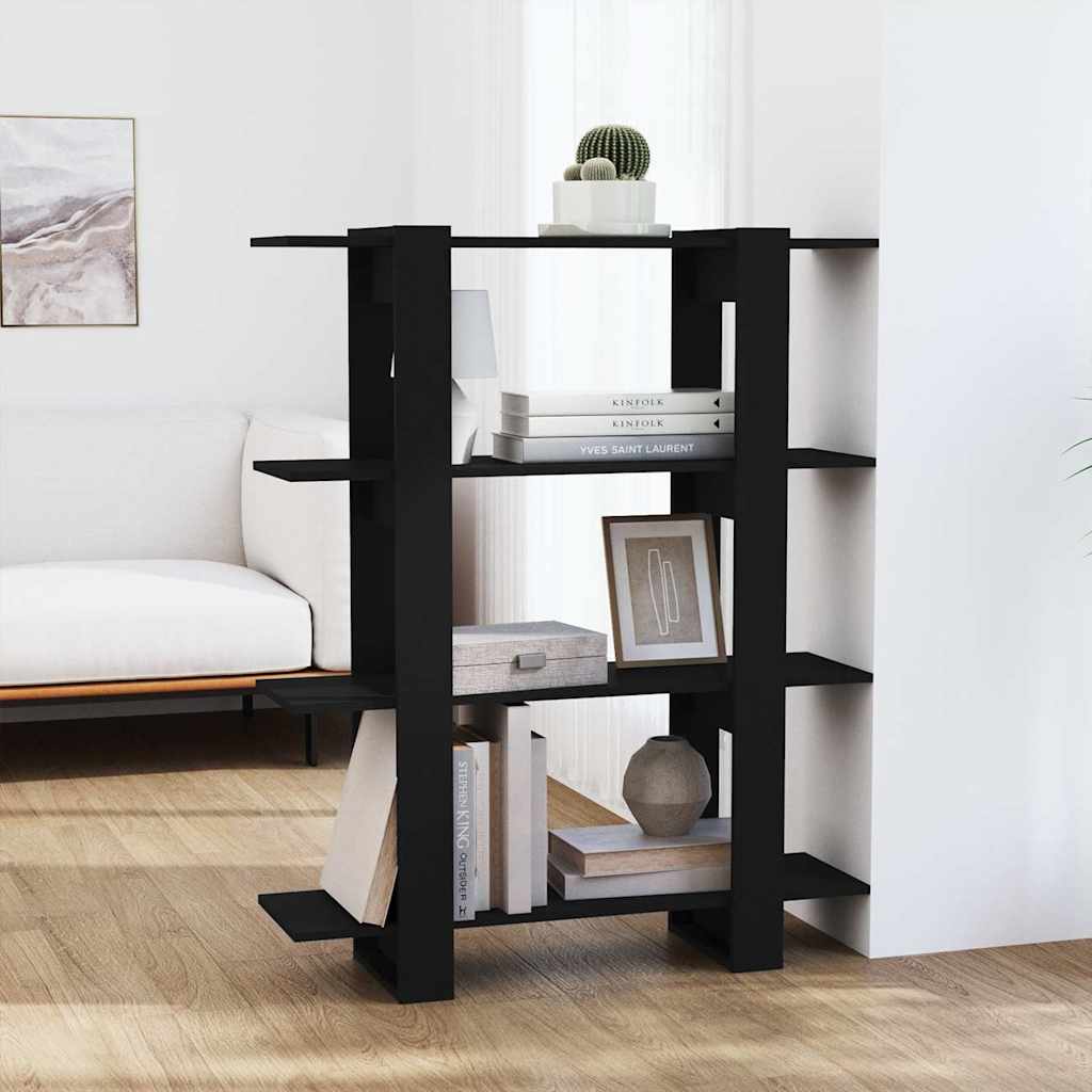 Bücherregal/Raumteiler Schwarz 100x30x123,5 cm